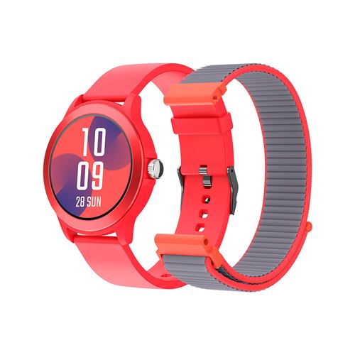 SPC SMARTEE DUO VIVO - Montre connectee rouge bracelet extra, 1.27”, appels Bluetooth