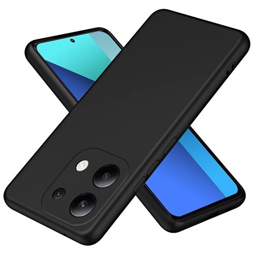 Coque pour Xiaomi Redmi Note 13 4G - housse etui silicone gel fine + film ecran - NOIR - htdmobiles
