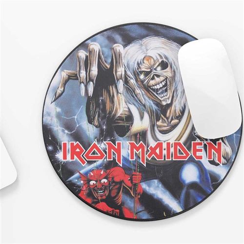 Tapis de souris gaming Iron Maiden pour PC - Format disque Vynile The Number of the Beast