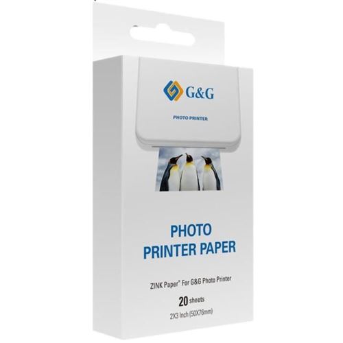 G&G Papier ZINC Autocollant - 20 Pièces (7,6 x 5 cm)