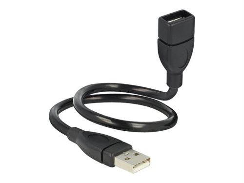 Delock ShapeCable - USB-verlengkabel - USB (V) naar USB (M) - 35 cm - zwart