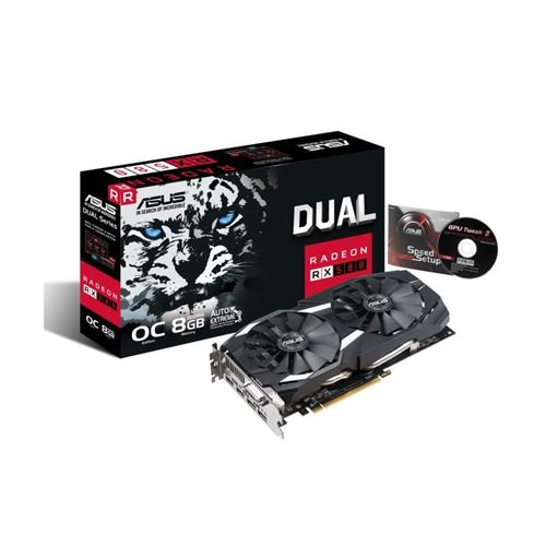 ASUS DUAL-RX580-O8G - Carte graphique - Radeon RX 580 - 8 Go GDDR5 - PCIe 3.0 x16 - DVI, 2 x HDMI, 2 x DisplayPort