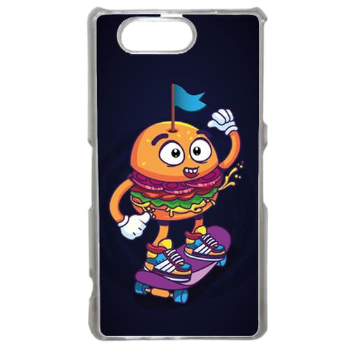 Coque Burger Fond Noir Compatible Sony Xperia Z3 Transparent