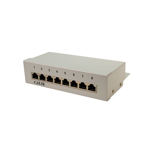 LogiLink Patch Panel Desktop - Patchpaneel - RJ-45 X 8 - grijs, RAL 7035