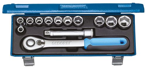Gedore 19KMU-20 Ensemble d'outils 1/2" 13 pièces, Rouge