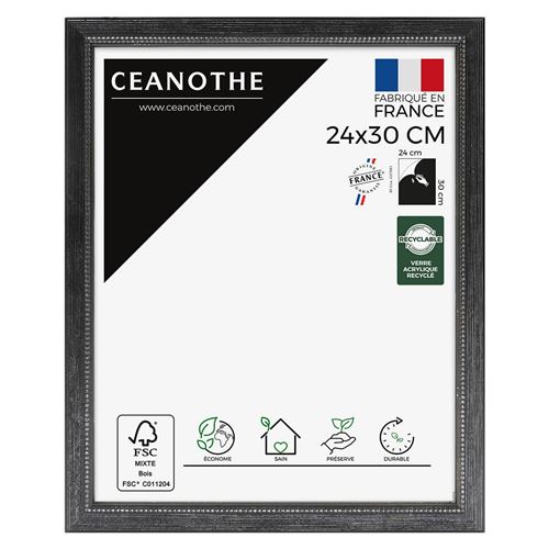 Cadre photo Perle noir 24x30 cm - Brio, marque fran&ccedil;aise