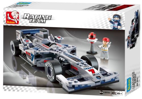 Sluban Racing Team : voiture de course en argent (M38-B0352)