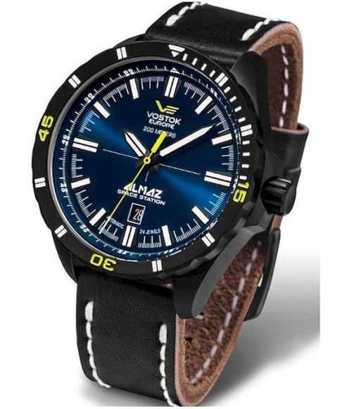 Vostok-Europe Montre Homme NH35-320C257 Lederarmband Automatiques Bleu