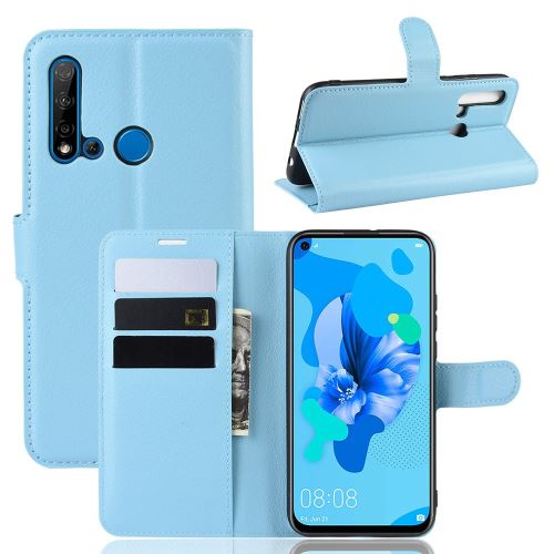 Etui en PU litchi bleu pour votre Huawei P20 lite (2019)/Nova 5i