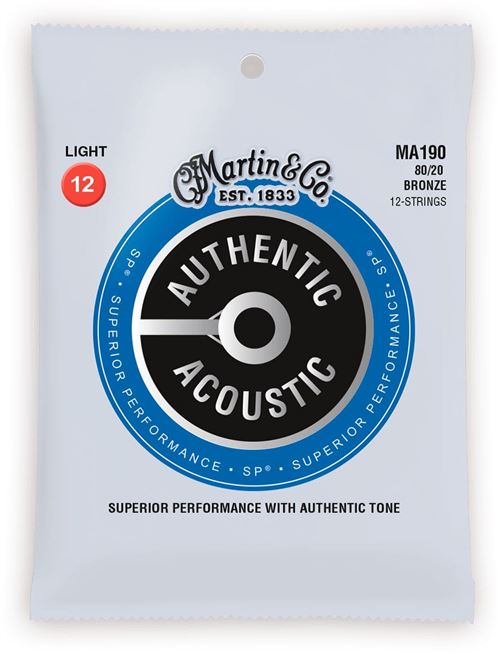 Martin Bronze & Co Ma190 Authentic Sp 80/20 12C Light 12-54 Jeux Folk 12 Cordes