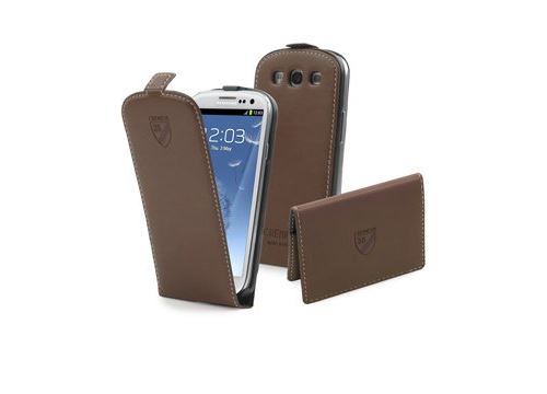 Etui à rabat cremieux slim marron et porte-cartes pour Samsung Galaxy S3 i9300