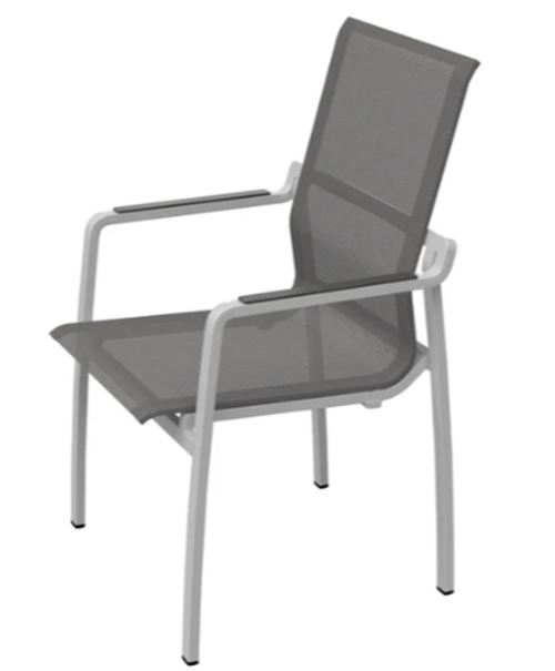 Fauteuil de jardin empilable gris foncé toile gris foncé Fauteuil de jardin empilable gris foncé toile gris foncé