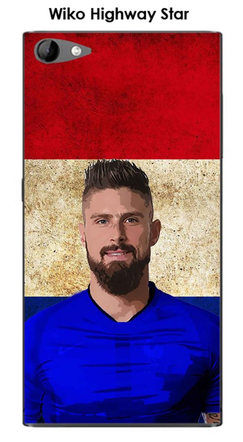 Coque Wiko Highway Star design Giroud & Drapeaux