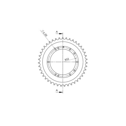 Couronne cyclo 20 adapt. 103 bts tole 43dts (d94) 10 trous