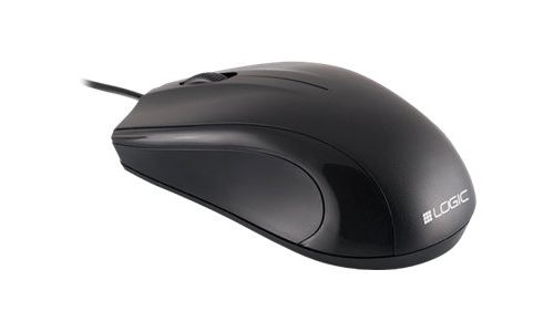Logic LM-12 - Muis - optisch - met bekabeling - USB - zwart