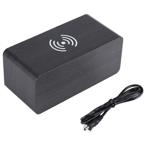 Générique Noir Chargeur Sans Fil Avec Réveil Digital Pour Téléphone (Noir) - Image 1