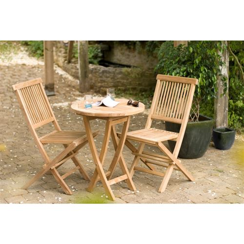 Table De Jardin Ronde Pliante 60 X 60 Cms En Bois Teck Mobilier De Jardin Achat Prix Fnac
