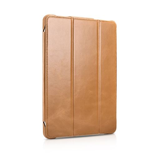 Etui en cuir véritable ancien support automatique sommeil/éveil/tri-pliable vintage marron pour votre Apple iPad Pro 11 pouces (2018)