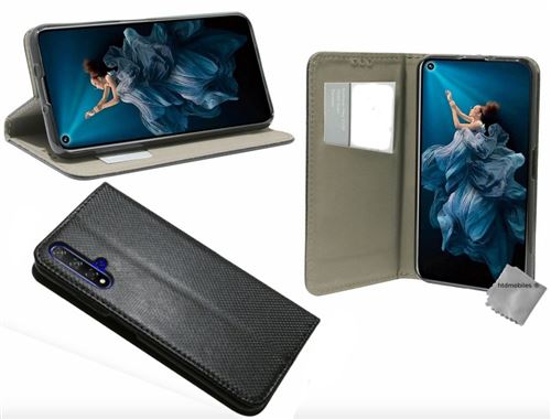 Housse etui coque pochette portefeuille pour Huawei Honor 20 Pro avec film ecran - NOIR MAGNET