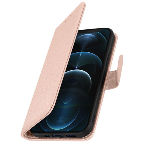 Avizar Étui pour iPhone 12 Pro Max Folio Intégrale Porte-carte Fonction Support Rose gold