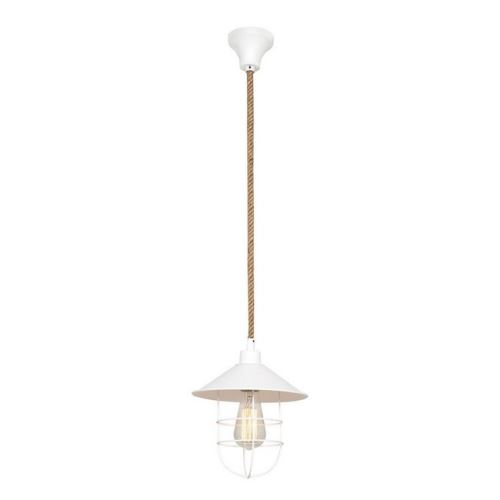 HOMEMANIA Lampe à Suspension Lelly Chandelier - de Plafond - Blanc en Métal, 22 x 22 x 120 cm, 1 x E27, 40W