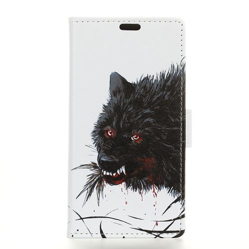 Etui en PU avec support loup sanglant pour votre Huawei P30 Lite