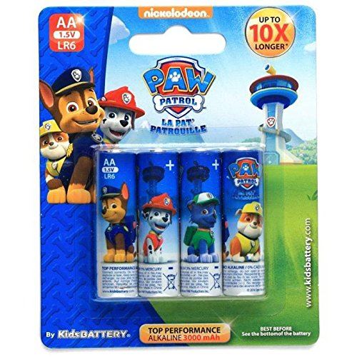 Display piles paw patrol la pat patrouille aa/lr6 - 10 paquets de 4 piles kids battery
