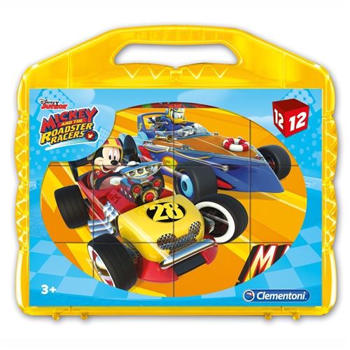 Clementoni casse-tête de blocs Cubi 12 - Mickey mouse Race 12 blocs