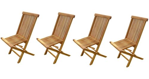 Lot de 4 Chaises Pliantes JUMAK Teck Huilé