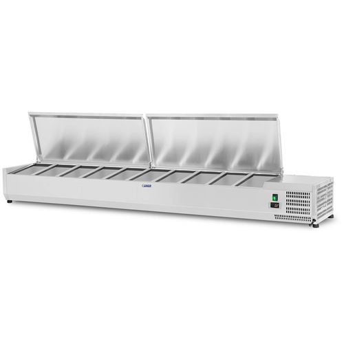 Royal Catering Saladette à poser - 200 x 33 cm - 10 bacs GN 1/4