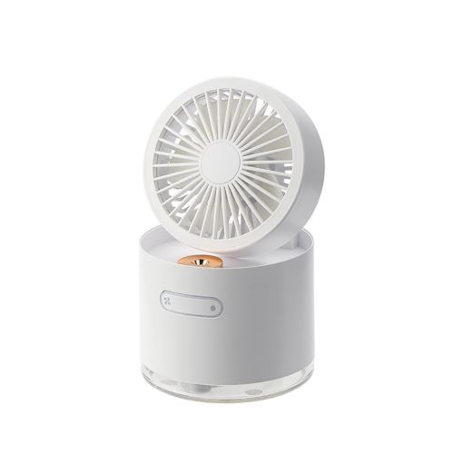 ventilateur USB de bureau avec humidification par pulvérisation d'air, pliable pour à domicile blanc