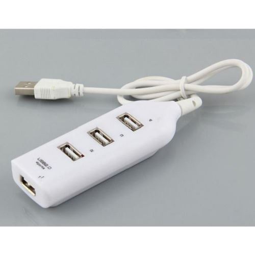 Hub câble Splitter 4 x USB 2.0 - brancher 4 prises USB ou 4 téléphones - Blanc