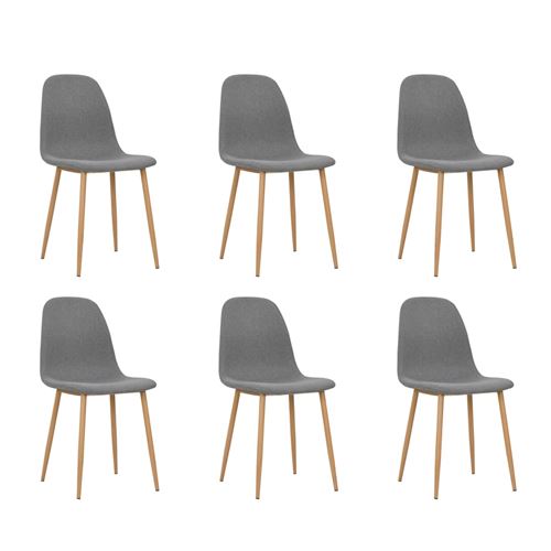 vidaXL Chaises de salle à manger 6 pcs Tissu 45x55x85 cm Gris clair