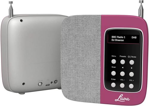 Radio Malie numérique Dab et Dab+ Portable avec FM, Réveil à Double Alarme & Batterie intégrée - Violet