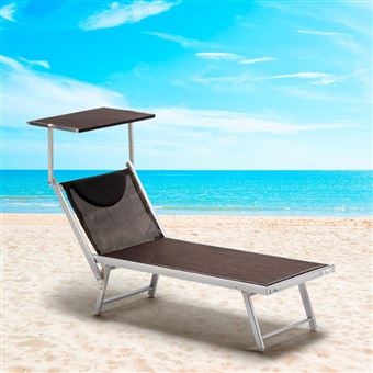 Beach and Garden Design - Bain de soleil transat piscine lit de plage  aluminium Santorini Limited Edition, Couleur: Chocolate - Marron Santorini  - Mobilier de Jardin - Achat & prix
