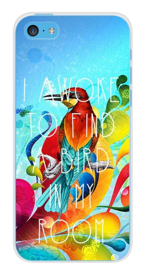 Coque en silicone imprimée compatible Apple iPhone 5C Mocking bird