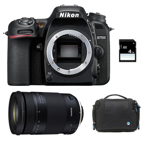 NIKON d7500 + tamron 18-400 vc + zakje + sd-kaart 4go