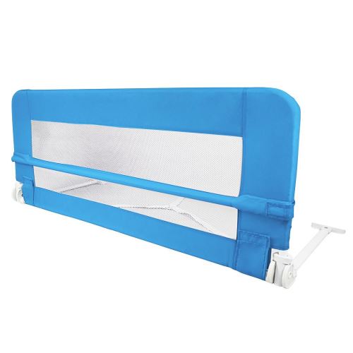 Todeco - Barrière de Sécurité pour Lit de Bébé, Barrière de Lit pour Enfant, 1,02 mètre(s), Bleu, Matériau: Tissu en nylon, Plastique