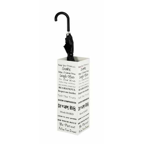 Paris Prix - Porte-parapluies Design lettrage 48cm Blanc