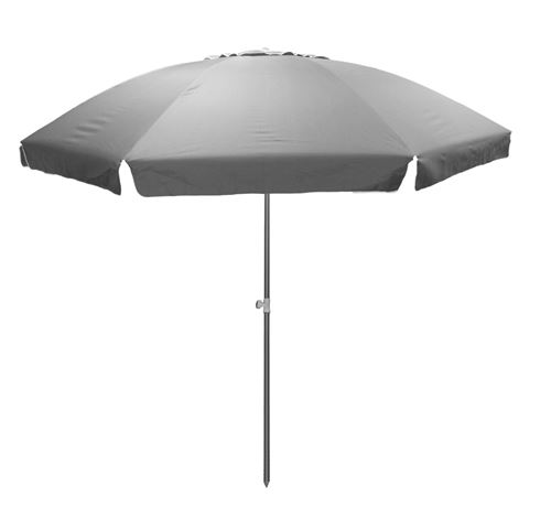 Pincho parapluie de plage 240 cm polyester gris résistant aux UV