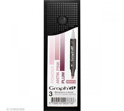 Set 3 Marqueurs à alcool Graph'it - Dégradé Romantic - Graph it