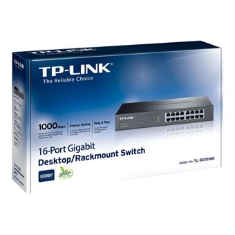 TP-Link Commutateur Gigabit 16 ports TL-SG1016D - Commutateur - non géré - 16 x 10/100/1000 - de bureau