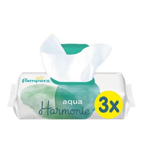 Pampers - Aqua Harmonie - Lingettes Bébé - Lot de 2 X 3 Paquets de 48 (288 lingettes)