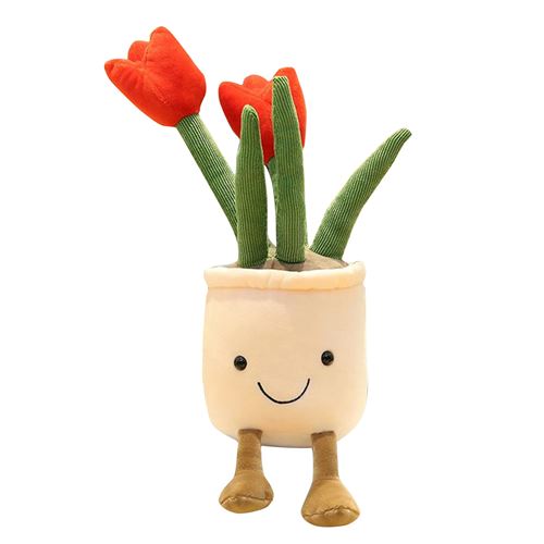 Peluche Fleur De Plante 35Cm Rouge W124