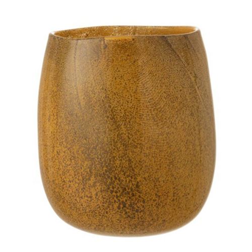 Paris Prix - Vase Rond En Verre bullo 31cm Orange