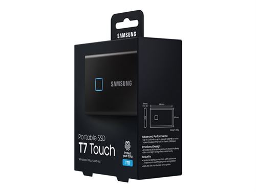 Samsung T7 Touch - Disque SSD externe USB Portable - 1To - PC1T0K