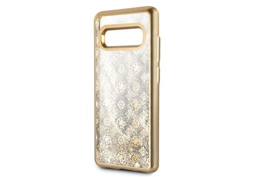 Coque pour Samsung S10 Plus Guess paillette Peony or