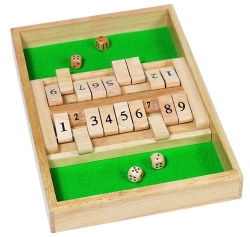 Goki Ivoire Jeu De Dés Shut The Box 34 X 23,5 Cm