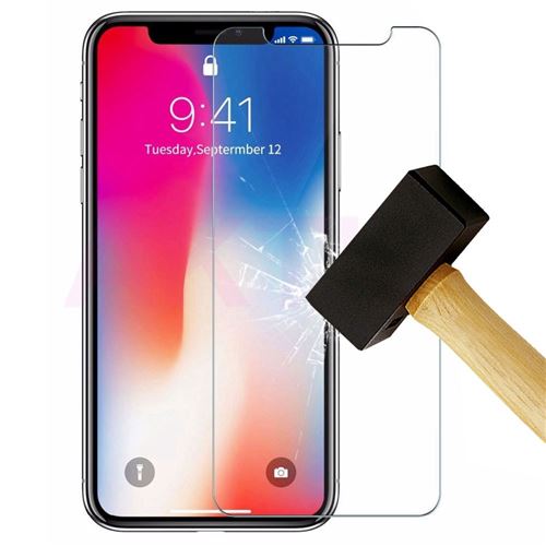 Coque iPhone X/XS en bois - Ecran de protection en verre trempé