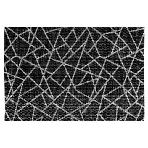 Set de table design craquelé Alph - L. 30 x l. 45 cm - Noir